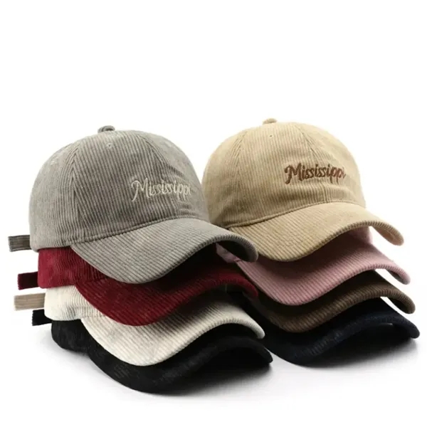 Adjustable Cotton Corduroy Baseball Cap - Adjustable Cotton Corduroy Baseball Cap - Image 2 of 9