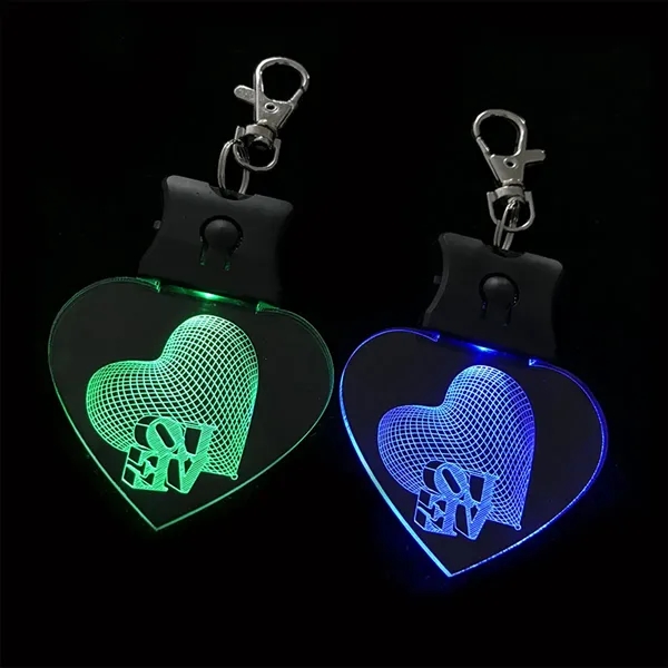 Acrylic Luminous Keychain Pendant Three-Color LED - Acrylic Luminous Keychain Pendant Three-Color LED - Image 1 of 4