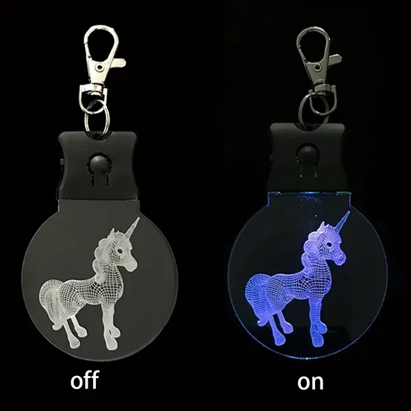 Acrylic Luminous Keychain Pendant Three-Color LED - Acrylic Luminous Keychain Pendant Three-Color LED - Image 2 of 4