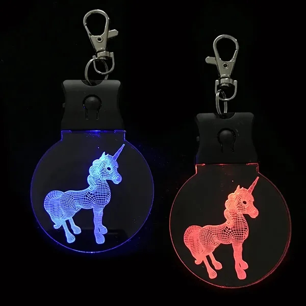 Acrylic Luminous Keychain Pendant Three-Color LED - Acrylic Luminous Keychain Pendant Three-Color LED - Image 3 of 4