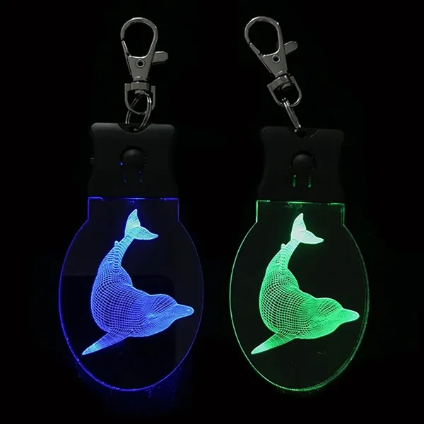 Acrylic Luminous Keychain Pendant Three-Color LED - Acrylic Luminous Keychain Pendant Three-Color LED - Image 4 of 4