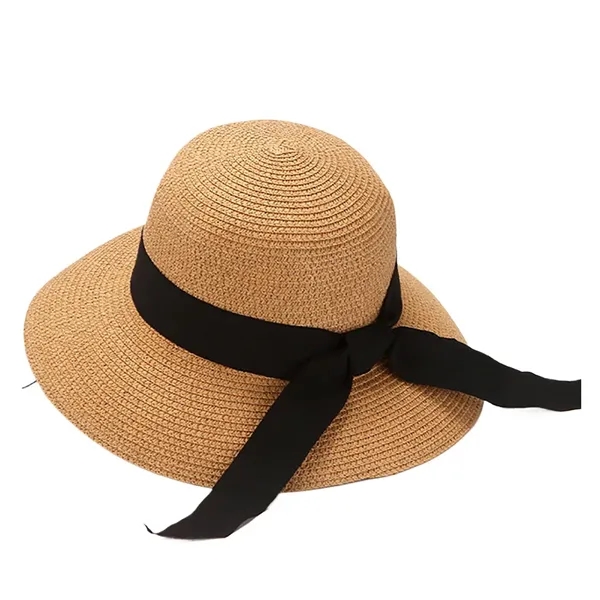Fashionable Wide Brim Straw Hat for Travel & Outdoors - Fashionable Wide Brim Straw Hat for Travel & Outdoors - Image 4 of 6