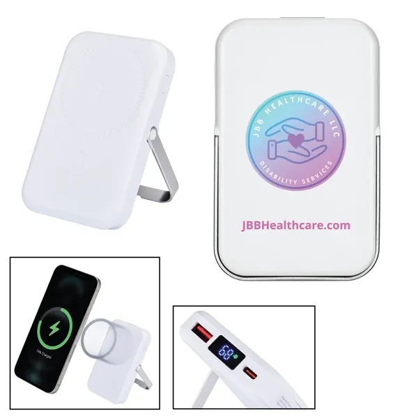 MagSafe Compatible 5000 mAh Magnetic Power Bank w/Stand