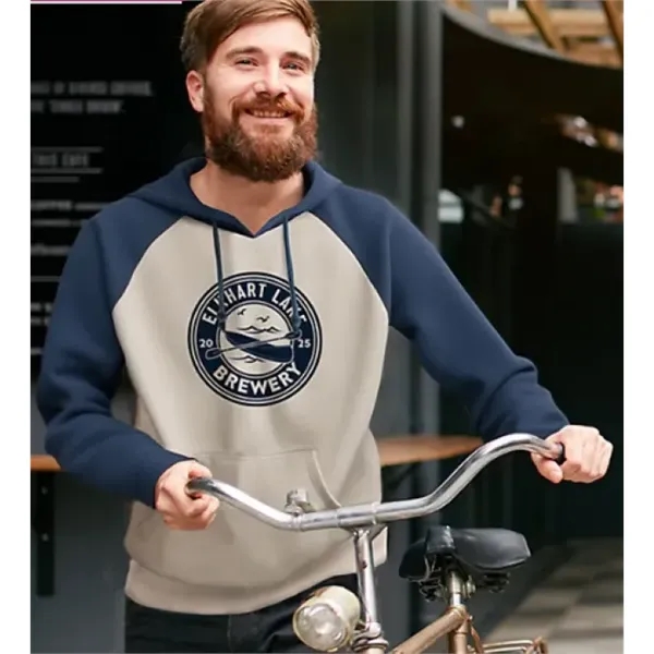 Adult Fleece Colorblock Baseball Hoodie-Screen