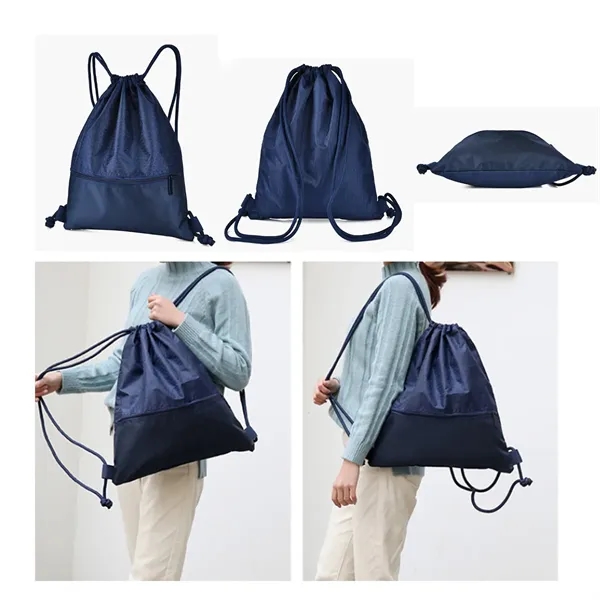 Sports Waterproof Drawstring Backpack - Sports Waterproof Drawstring Backpack - Image 2 of 2