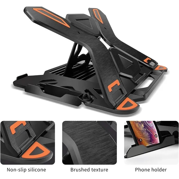 360 degree Adjustable Laptop Stand with Phone Holder - 360 degree Adjustable Laptop Stand with Phone Holder - Image 1 of 2