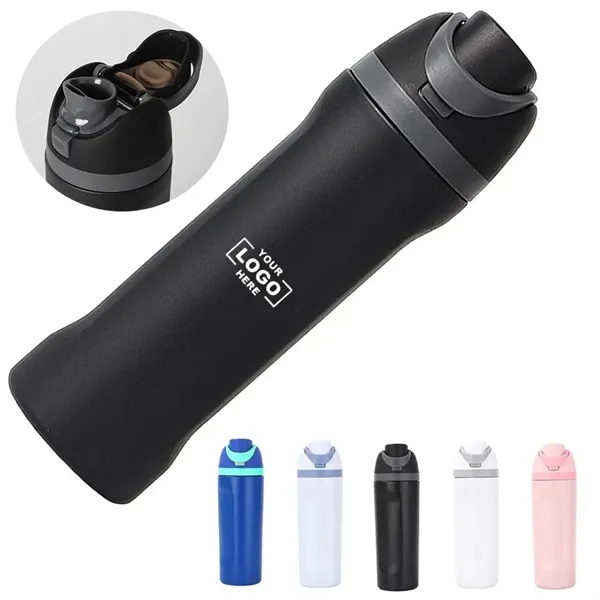 24 Oz Insulated Stainless Steel Water Bottle with Straw - 24 Oz Insulated Stainless Steel Water Bottle with Straw - Image 0 of 5