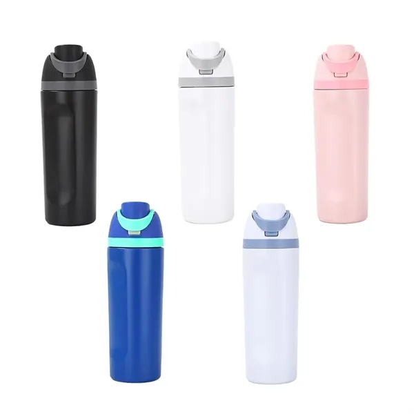 24 Oz Insulated Stainless Steel Water Bottle with Straw - 24 Oz Insulated Stainless Steel Water Bottle with Straw - Image 1 of 5