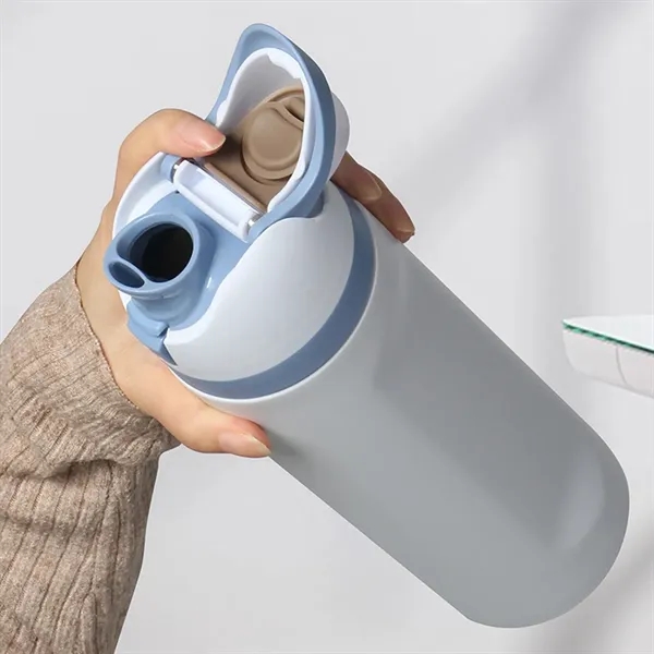 24 Oz Insulated Stainless Steel Water Bottle with Straw - 24 Oz Insulated Stainless Steel Water Bottle with Straw - Image 3 of 5