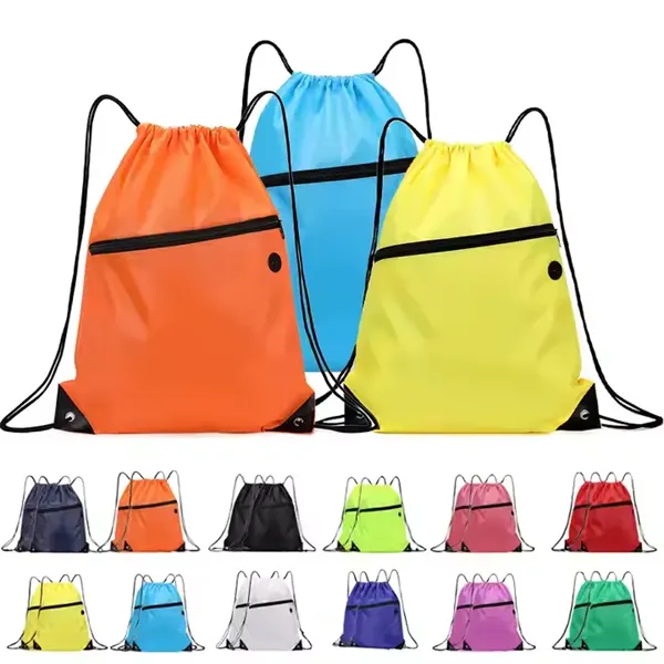 DISCOUNT PROMOS Custom Sport Drawstring Backpack Gym Cinch - DISCOUNT PROMOS Custom Sport Drawstring Backpack Gym Cinch - Image 0 of 6