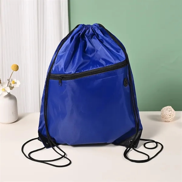 DISCOUNT PROMOS Custom Sport Drawstring Backpack Gym Cinch - DISCOUNT PROMOS Custom Sport Drawstring Backpack Gym Cinch - Image 3 of 6