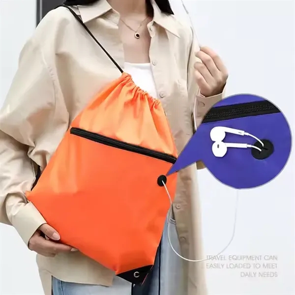 DISCOUNT PROMOS Custom Sport Drawstring Backpack Gym Cinch - DISCOUNT PROMOS Custom Sport Drawstring Backpack Gym Cinch - Image 5 of 6