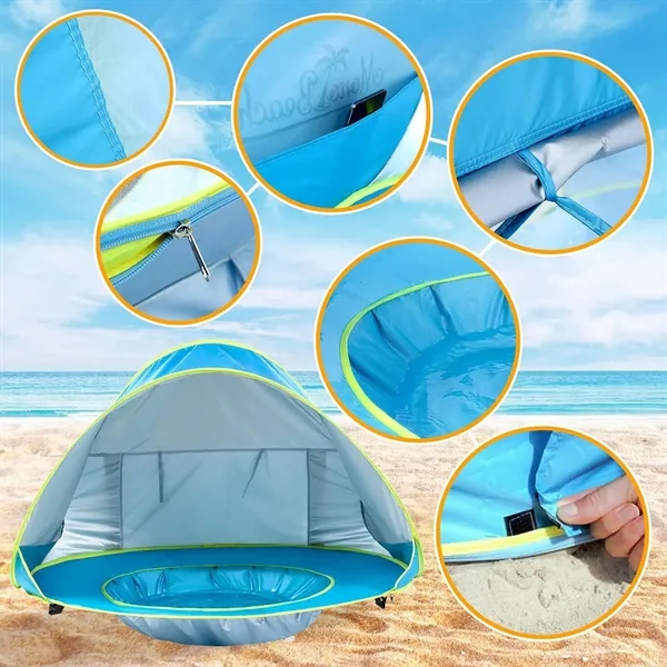 Baby Beach Tent Pop Up Portable Shade Pool UV Protection Sun - Baby Beach Tent Pop Up Portable Shade Pool UV Protection Sun - Image 2 of 7