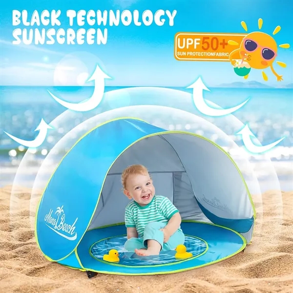 Baby Beach Tent Pop Up Portable Shade Pool UV Protection Sun - Baby Beach Tent Pop Up Portable Shade Pool UV Protection Sun - Image 5 of 7