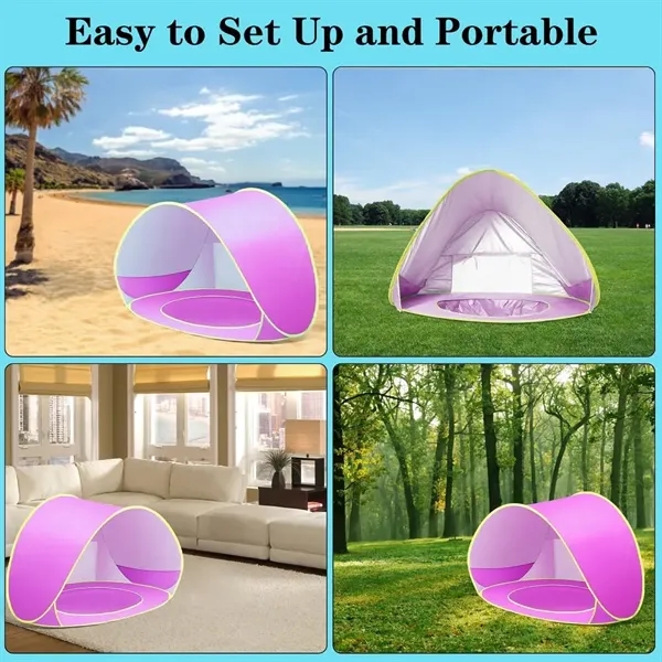 Baby Beach Tent Pop Up Portable Shade Pool UV Protection Sun - Baby Beach Tent Pop Up Portable Shade Pool UV Protection Sun - Image 6 of 7
