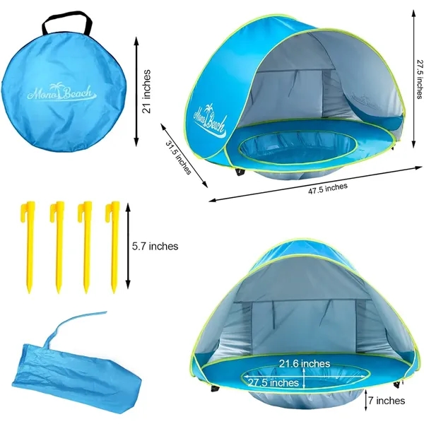 Baby Beach Tent Pop Up Portable Shade Pool UV Protection Sun - Baby Beach Tent Pop Up Portable Shade Pool UV Protection Sun - Image 7 of 7