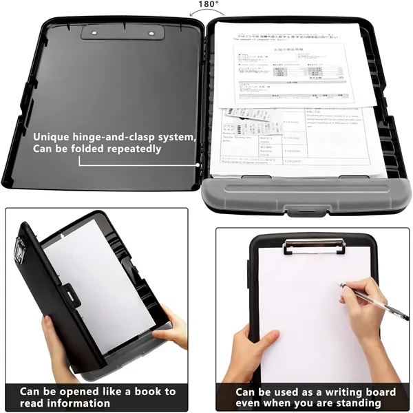 A4 Clipboard with Storage Compartment & Pen Holder - A4 Clipboard with Storage Compartment & Pen Holder - Image 1 of 7