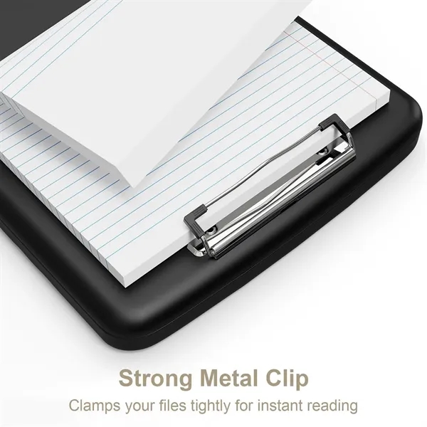 A4 Clipboard with Storage Compartment & Pen Holder - A4 Clipboard with Storage Compartment & Pen Holder - Image 4 of 7