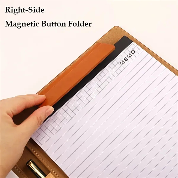 A4/A5 PU Leather Magnetic Portfolio Folder with Notepad - A4/A5 PU Leather Magnetic Portfolio Folder with Notepad - Image 4 of 12