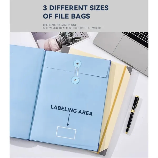 12-Pocket Accordion File Folder With Button Closure - 12-Pocket Accordion File Folder With Button Closure - Image 5 of 9