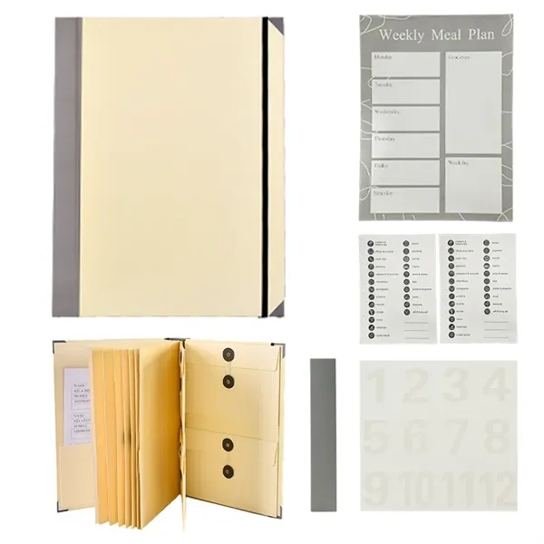 12-Pocket Accordion File Folder With Button Closure - 12-Pocket Accordion File Folder With Button Closure - Image 8 of 9
