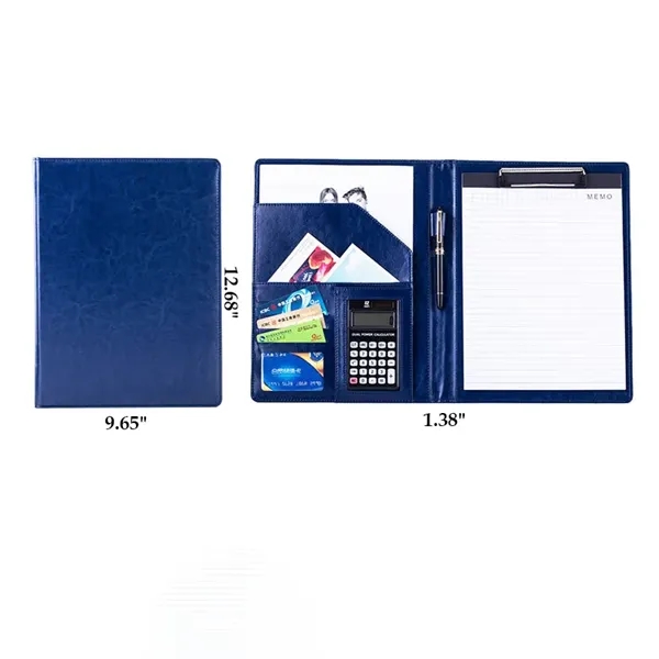 PU Leather Business Portfolio with 12-Digit Calculator - PU Leather Business Portfolio with 12-Digit Calculator - Image 1 of 8