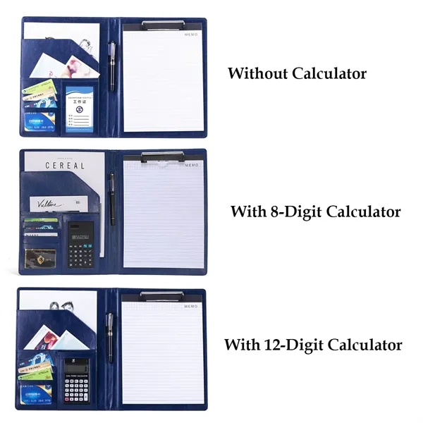 PU Leather Business Portfolio with 12-Digit Calculator - PU Leather Business Portfolio with 12-Digit Calculator - Image 2 of 8