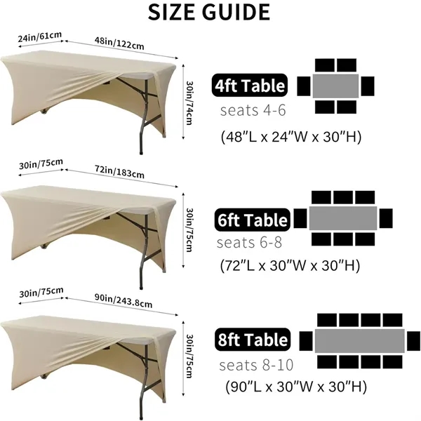 Spandex Tablecloth 6FT Stretch Table Cover - Spandex Tablecloth 6FT Stretch Table Cover - Image 2 of 4