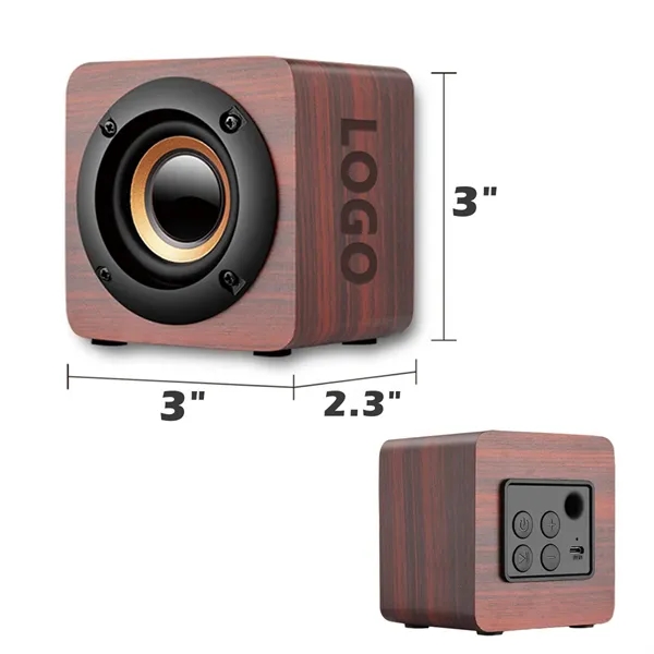Classic Square Wooden Wireless Speaker - Classic Square Wooden Wireless Speaker - Image 1 of 2