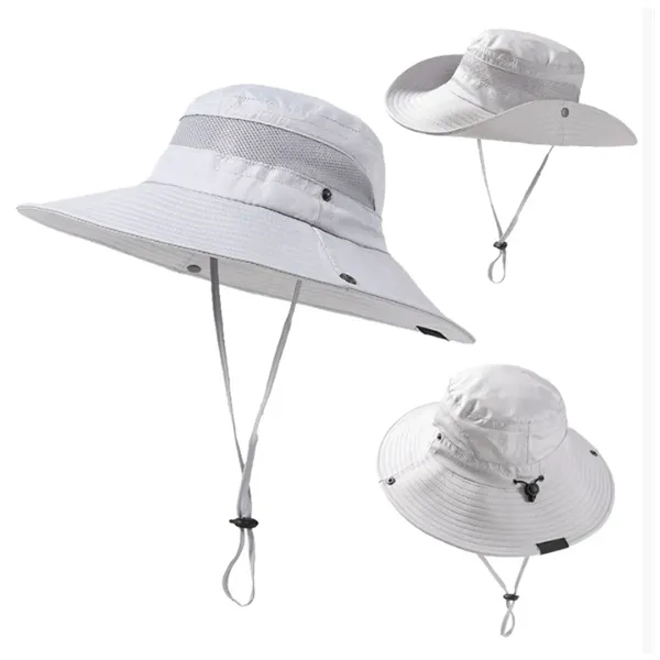 UPF50+ Wide Brim Bucket Hat Breathable Sun Protection Boonie - UPF50+ Wide Brim Bucket Hat Breathable Sun Protection Boonie - Image 1 of 7