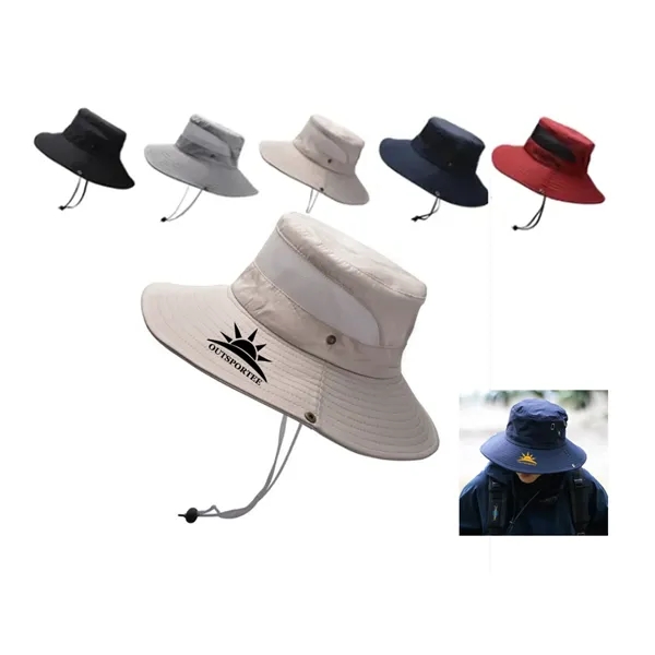 UPF50+ Wide Brim Bucket Hat Breathable Sun Protection Boonie - UPF50+ Wide Brim Bucket Hat Breathable Sun Protection Boonie - Image 0 of 7