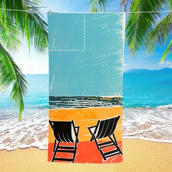 2-in-1 Foldable Beach Towel Drawstring Bag - 2-in-1 Foldable Beach Towel Drawstring Bag - Image 3 of 3