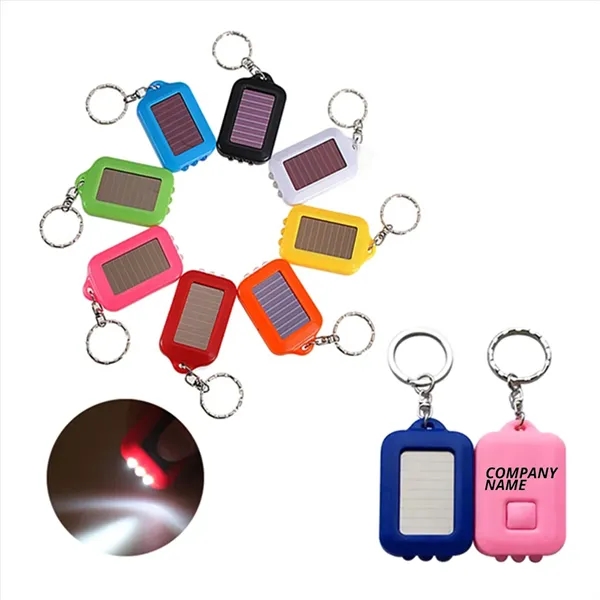 Solar-powered LED Flashlight Keychain - Solar-powered LED Flashlight Keychain - Image 0 of 2