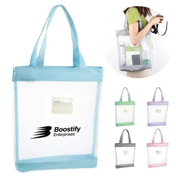 Clear File Tote Bag for Documents Books and Office Supplies - Clear File Tote Bag for Documents Books and Office Supplies - Image 0 of 6