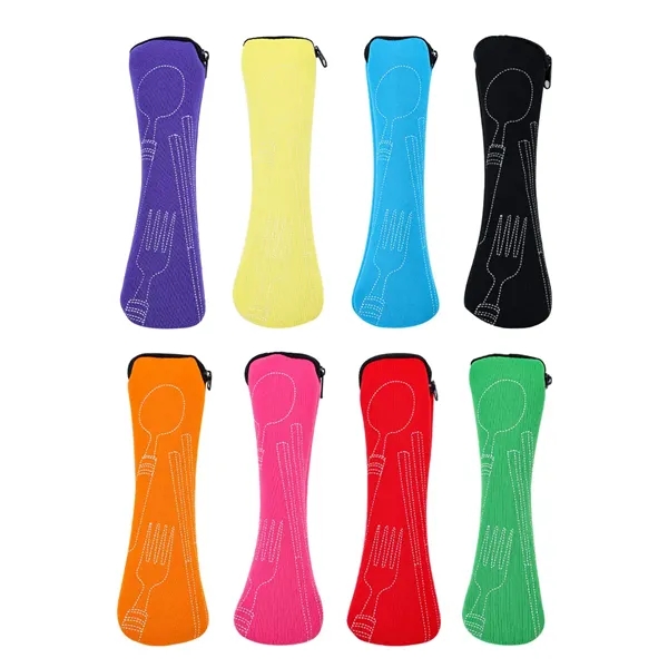 Stainless Steel Travel Cutlery Set with Pouch - Stainless Steel Travel Cutlery Set with Pouch - Image 1 of 2