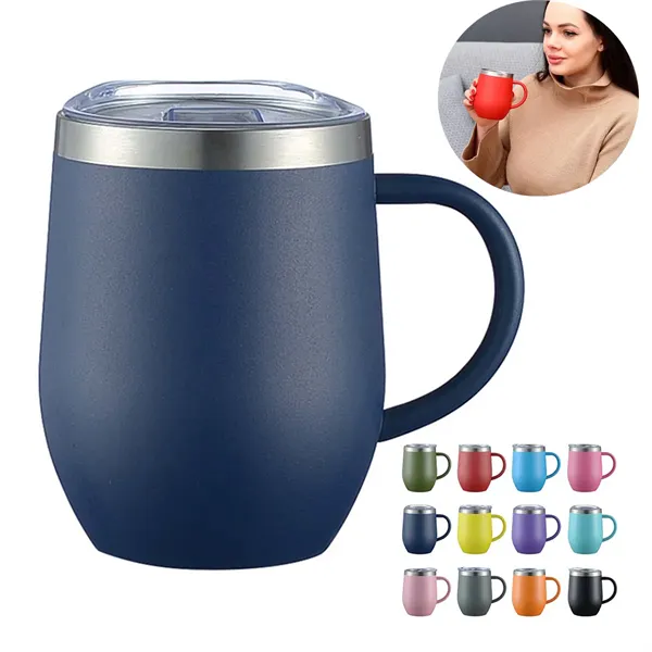 12 oz Stainless Steel Insulated Coffee Tumbler Mug With Lid - 12 oz Stainless Steel Insulated Coffee Tumbler Mug With Lid - Image 0 of 5
