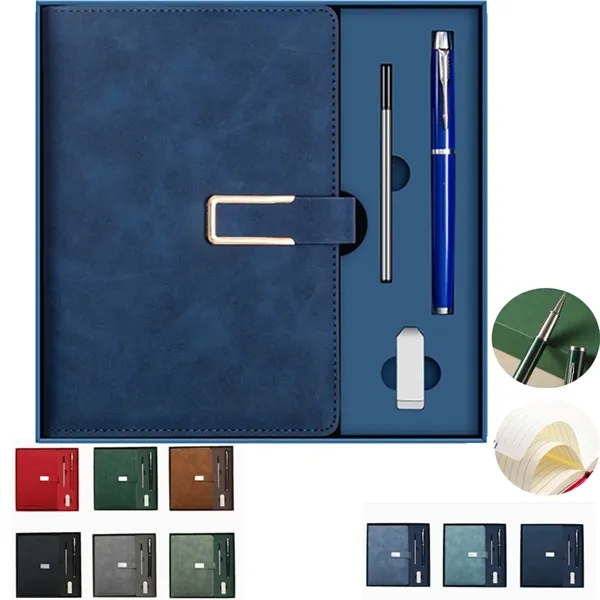 A5 Notebook Pen And USB Flash Drive Gift Box Set - A5 Notebook Pen And USB Flash Drive Gift Box Set - Image 0 of 6