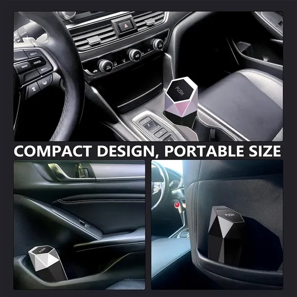 Mini Leakproof Diamond Shaped Car Trash Can Bin With Lid - Mini Leakproof Diamond Shaped Car Trash Can Bin With Lid - Image 3 of 3