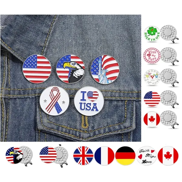 1' Magnetic Golf Ball Marker with Hat Clip - 1' Magnetic Golf Ball Marker with Hat Clip - Image 0 of 7