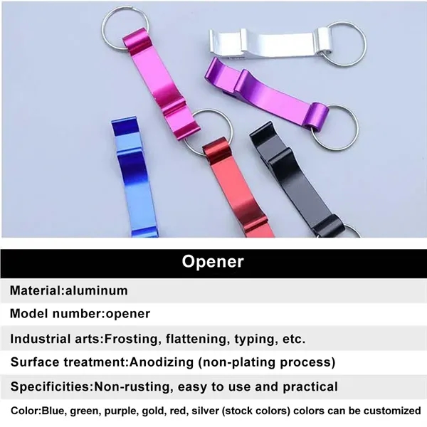 Colorful Aluminum Alloy Keychain Bottle Opener - Colorful Aluminum Alloy Keychain Bottle Opener - Image 1 of 6