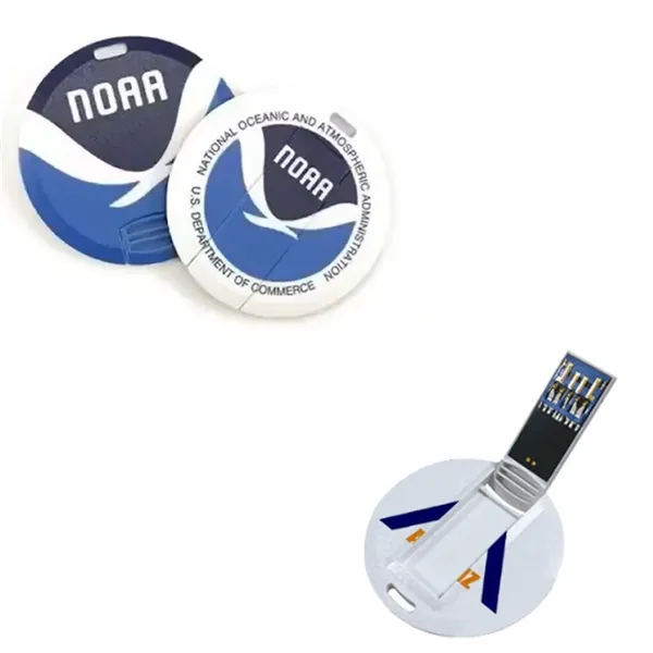 16 GB Round Card USB Flash Drive W/ Chain - 16 GB Round Card USB Flash Drive W/ Chain - Image 1 of 5