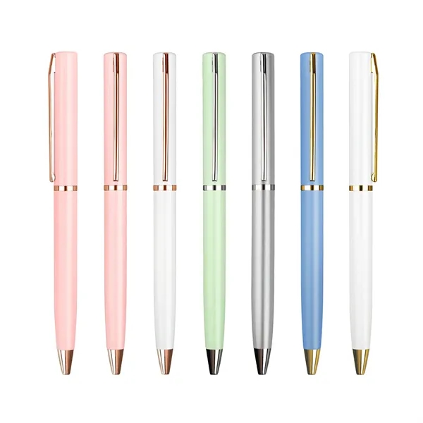 Simple Twist Type Metal Ballpoint Pen with Clip - Simple Twist Type Metal Ballpoint Pen with Clip - Image 2 of 3