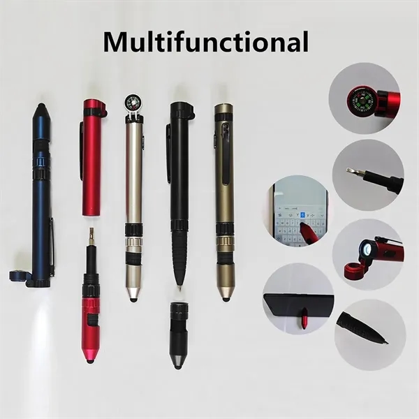 Creative Compass Outdoor Multifunctional Tool Ballpoint Pen - Creative Compass Outdoor Multifunctional Tool Ballpoint Pen - Image 1 of 2