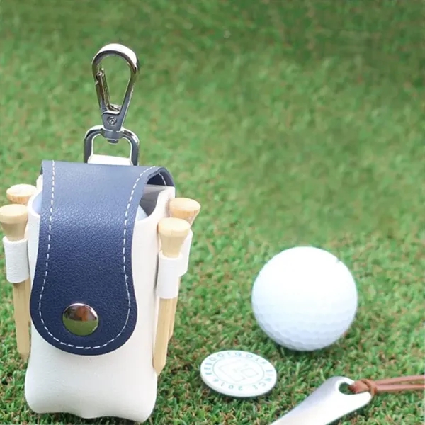 Golfing Ball Holder Small Tee Organizer Pu Bag - Golfing Ball Holder Small Tee Organizer Pu Bag - Image 2 of 4