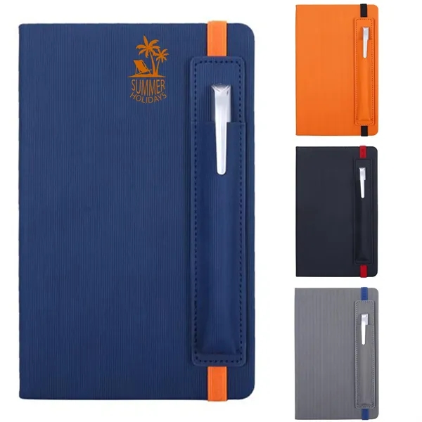 A5 Notebook with Pen Pouch Corporate Business Logo Printed - A5 Notebook with Pen Pouch Corporate Business Logo Printed - Image 0 of 4