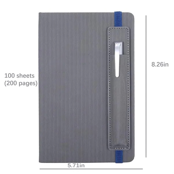 A5 Notebook with Pen Pouch Corporate Business Logo Printed - A5 Notebook with Pen Pouch Corporate Business Logo Printed - Image 2 of 4