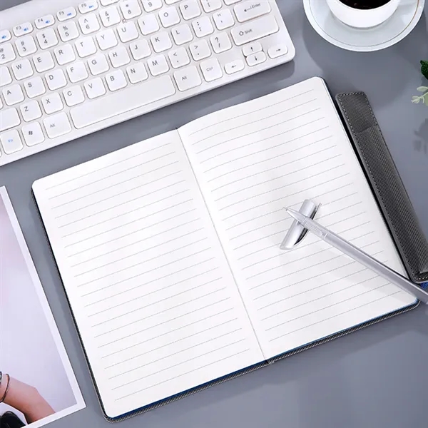 A5 Notebook with Pen Pouch Corporate Business Logo Printed - A5 Notebook with Pen Pouch Corporate Business Logo Printed - Image 3 of 4