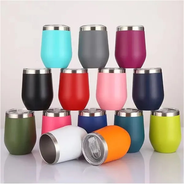 12 oz Stainless Steel Insulated Wine Tumbler with Lid - 12 oz Stainless Steel Insulated Wine Tumbler with Lid - Image 2 of 2
