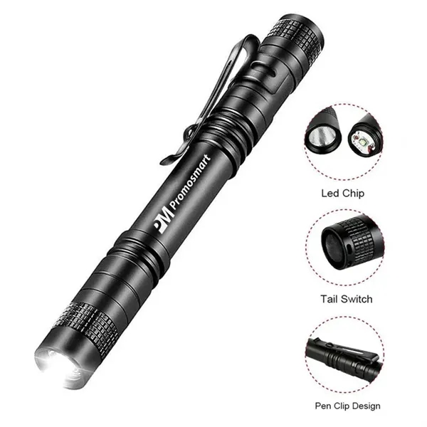 Waterproof Aluminum Mini Pocket Pen Flashlight with Clip - Waterproof Aluminum Mini Pocket Pen Flashlight with Clip - Image 0 of 5