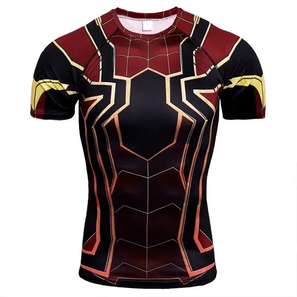 3D Digital Printing Short Sleeve T-Shirt Sports Tights Men's - 3D Digital Printing Short Sleeve T-Shirt Sports Tights Men's - Image 4 of 5